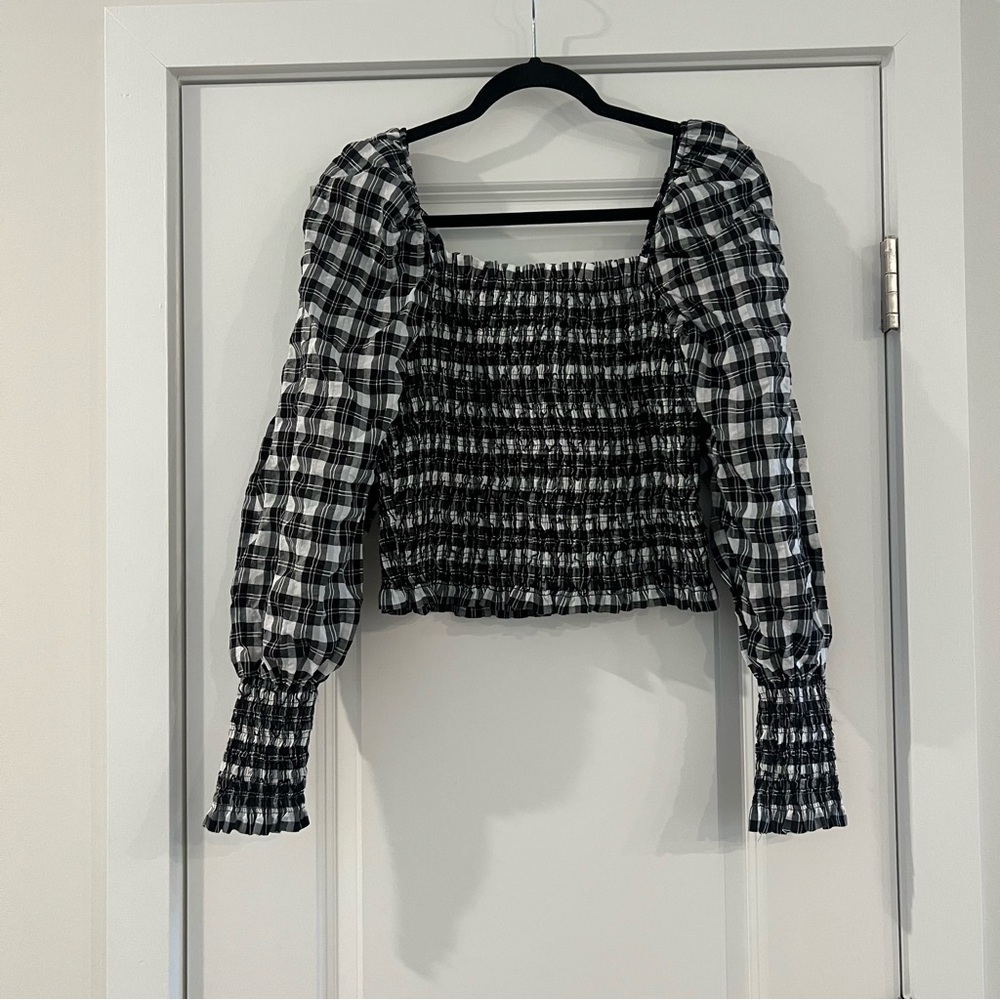 Black & White Plaid Top